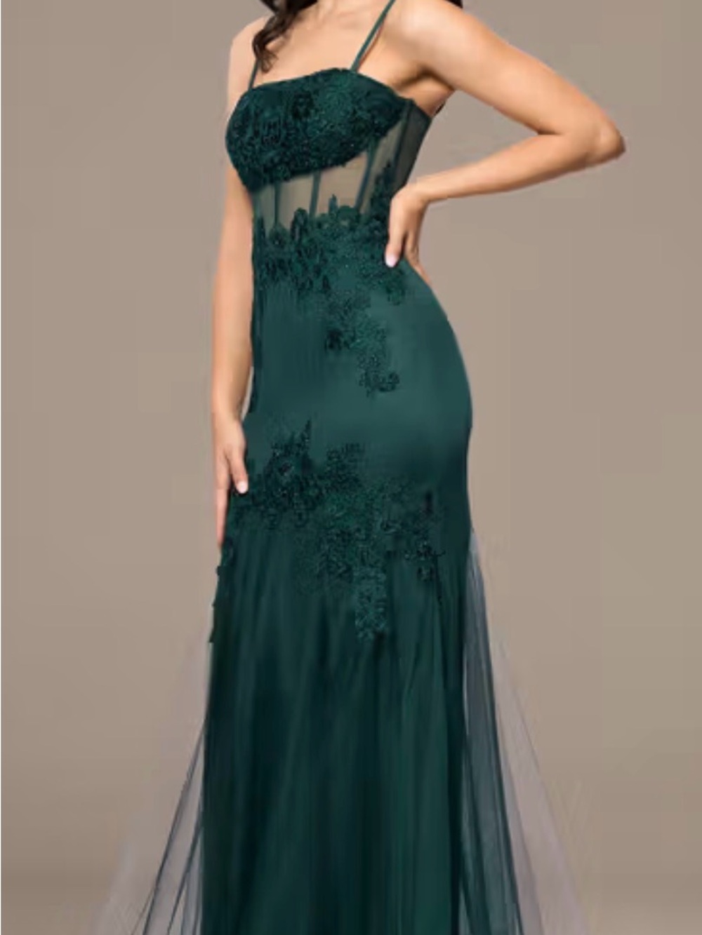 BLONDIE NITES Mesh Sequin Applique Mermaid Dress
STYLE# 4654BN NWT Sz 7
